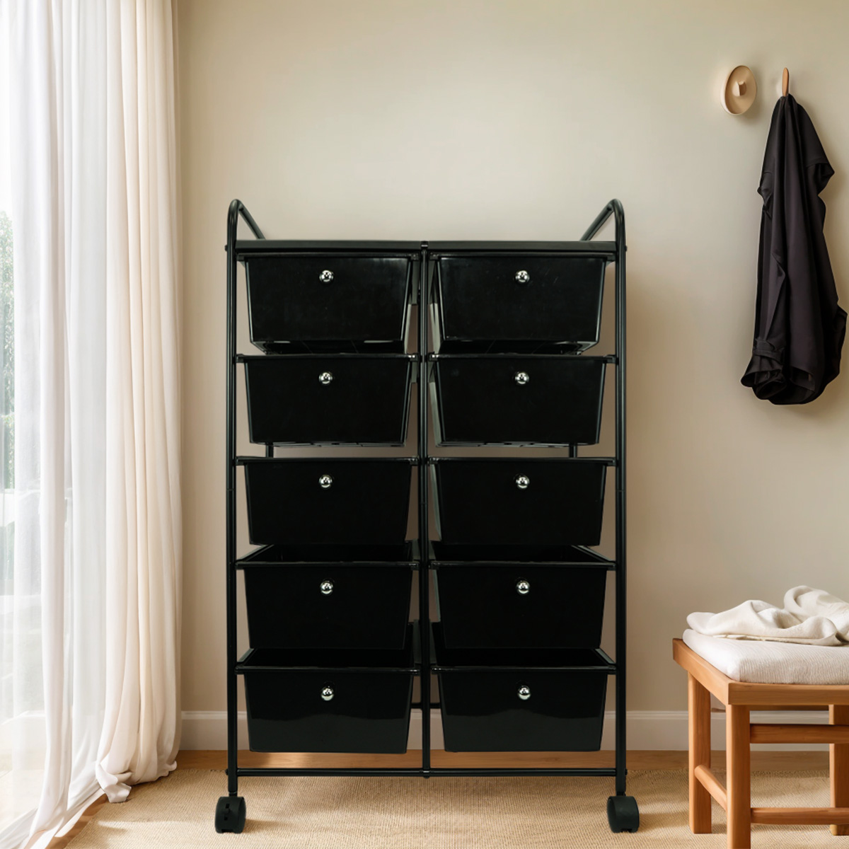 Solid Home School Supplies Storage cart with wheels