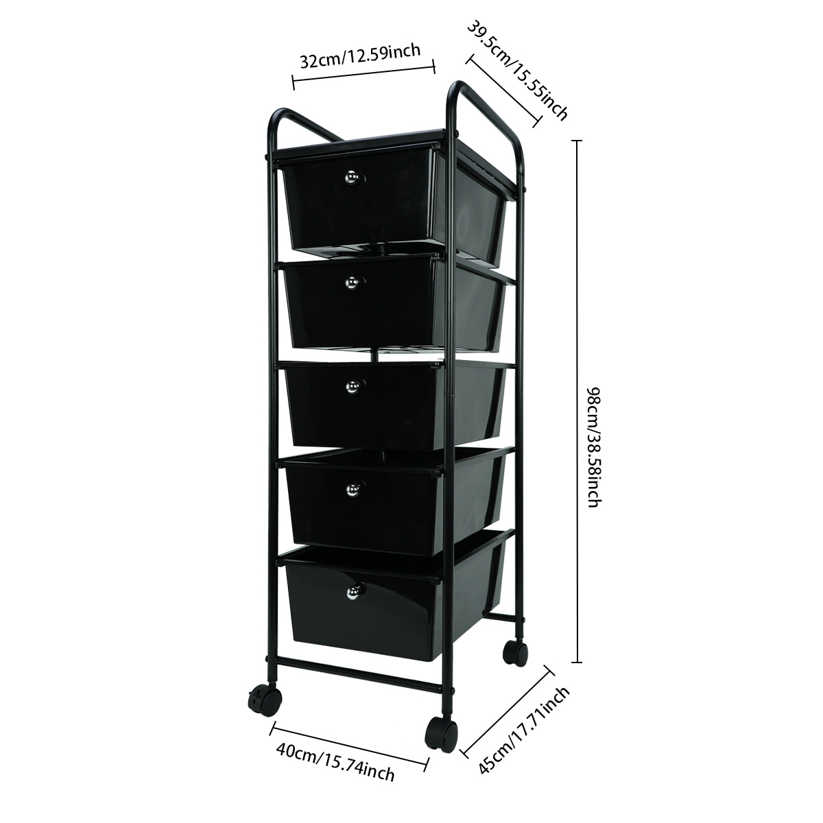 5 Drawers mobile Food & Drink Large Home Storage Boxes