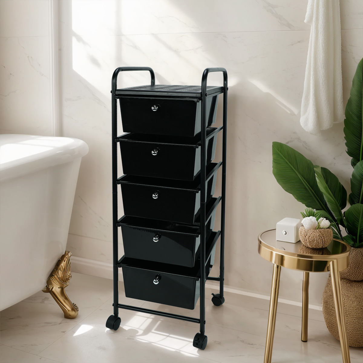 5 Drawers mobile Food & Drink Large Home Storage Boxes