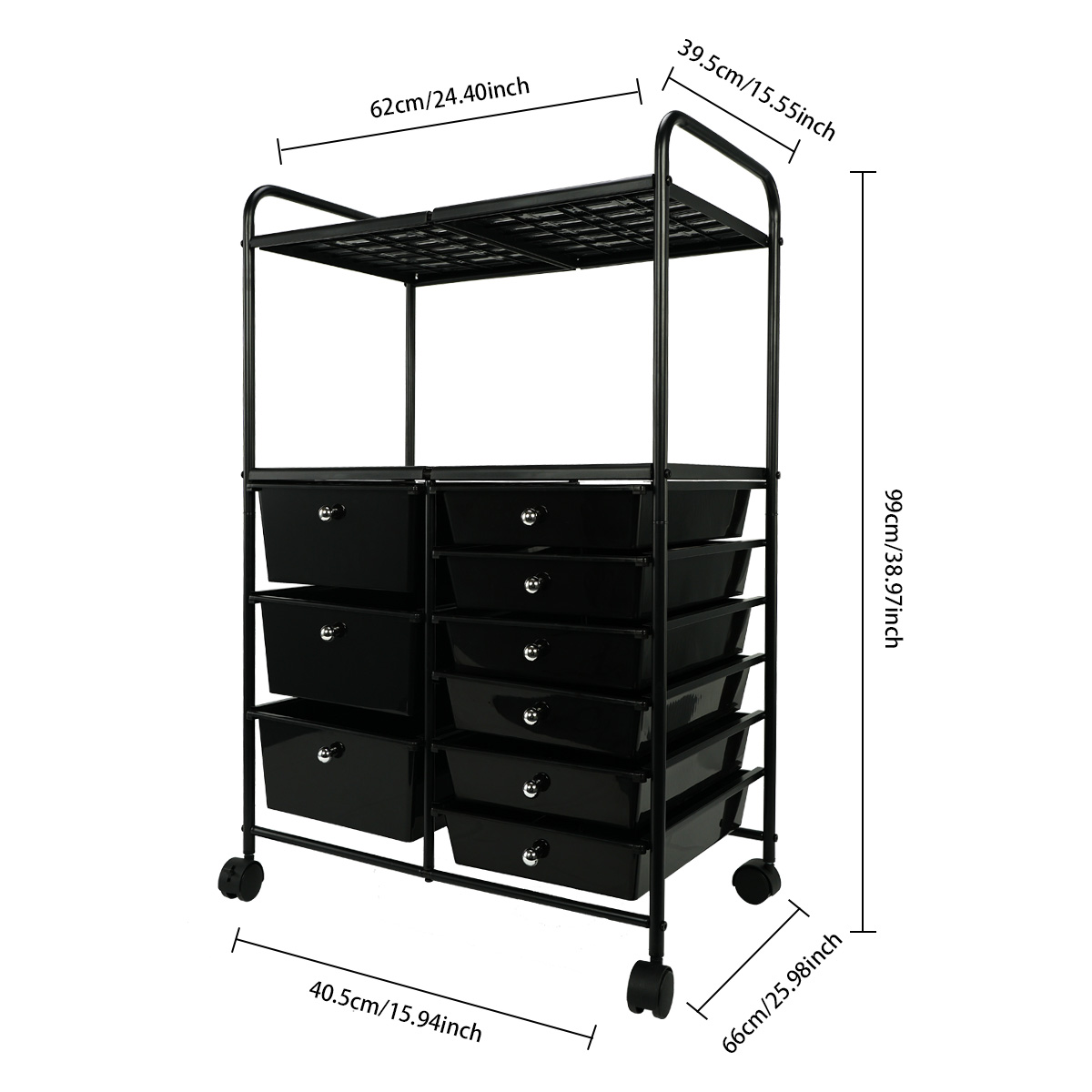 Hairdresser Rolling Cart with tabletop and drawers