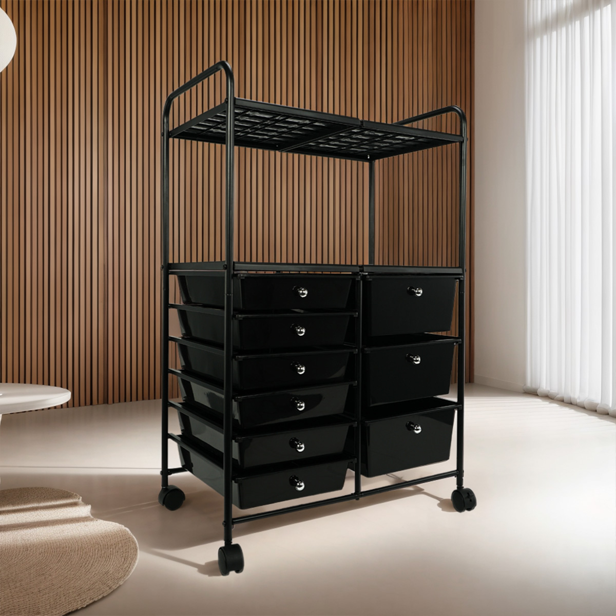 Hairdresser Rolling Cart with tabletop and drawers
