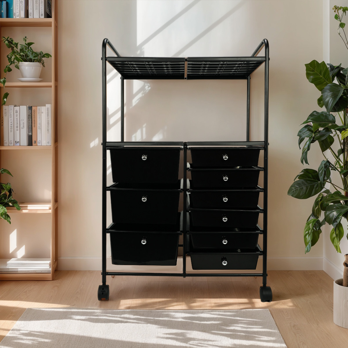Hairdresser Rolling Cart with tabletop and drawers