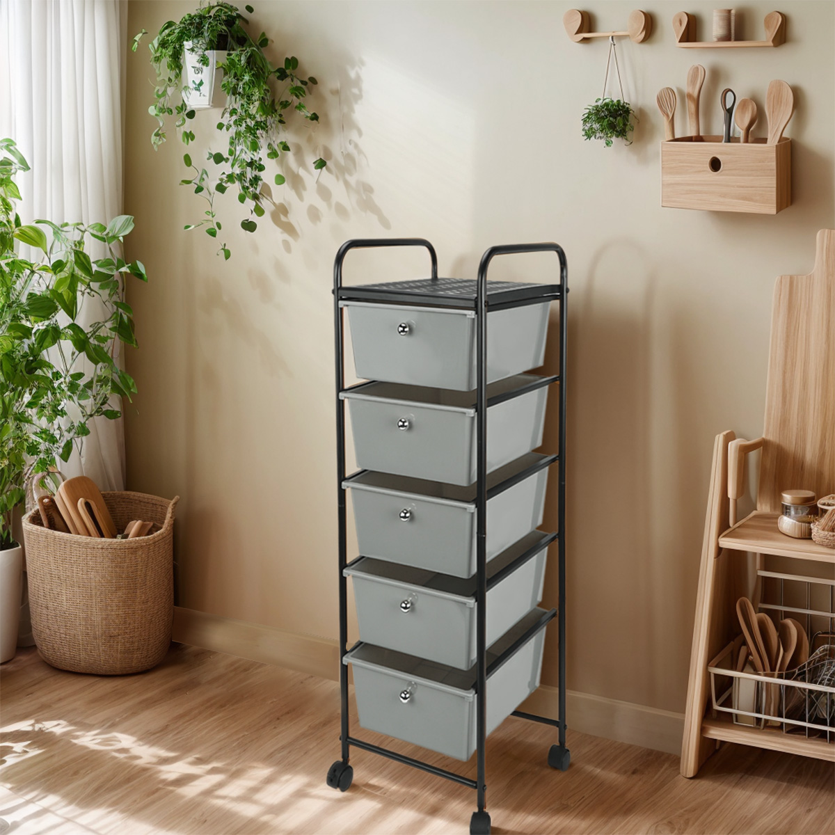 Costway Grey Metal Large Storage for dormitory