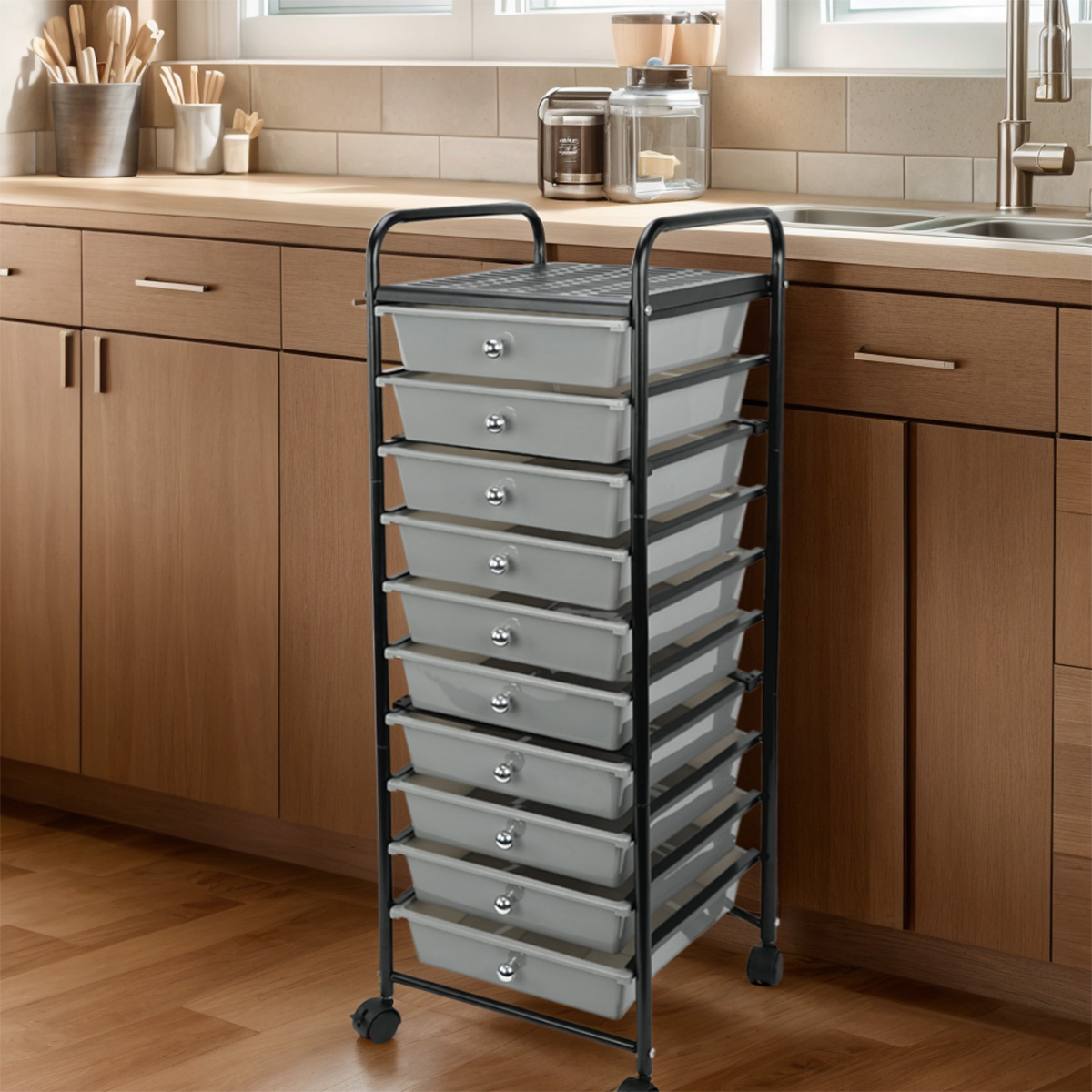 Topeakmart Plastic Trolley for Snack on Wheels