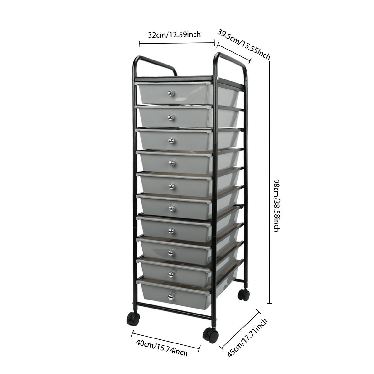 Topeakmart Plastic Trolley for Snack on Wheels