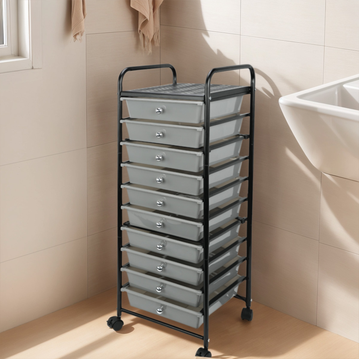 Topeakmart Plastic Trolley for Snack on Wheels