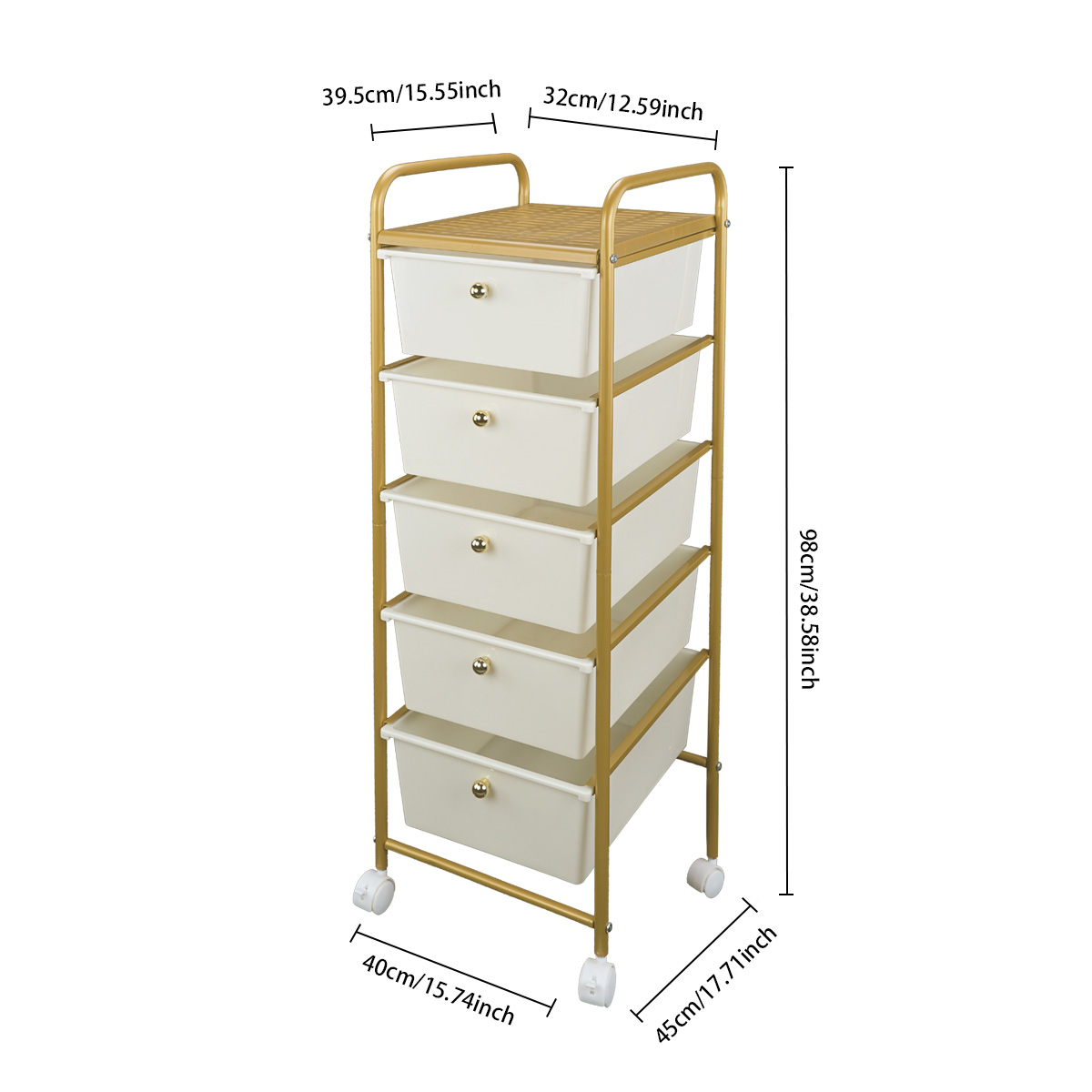 Modern Urban Lifestyle Gold bedside Organizer