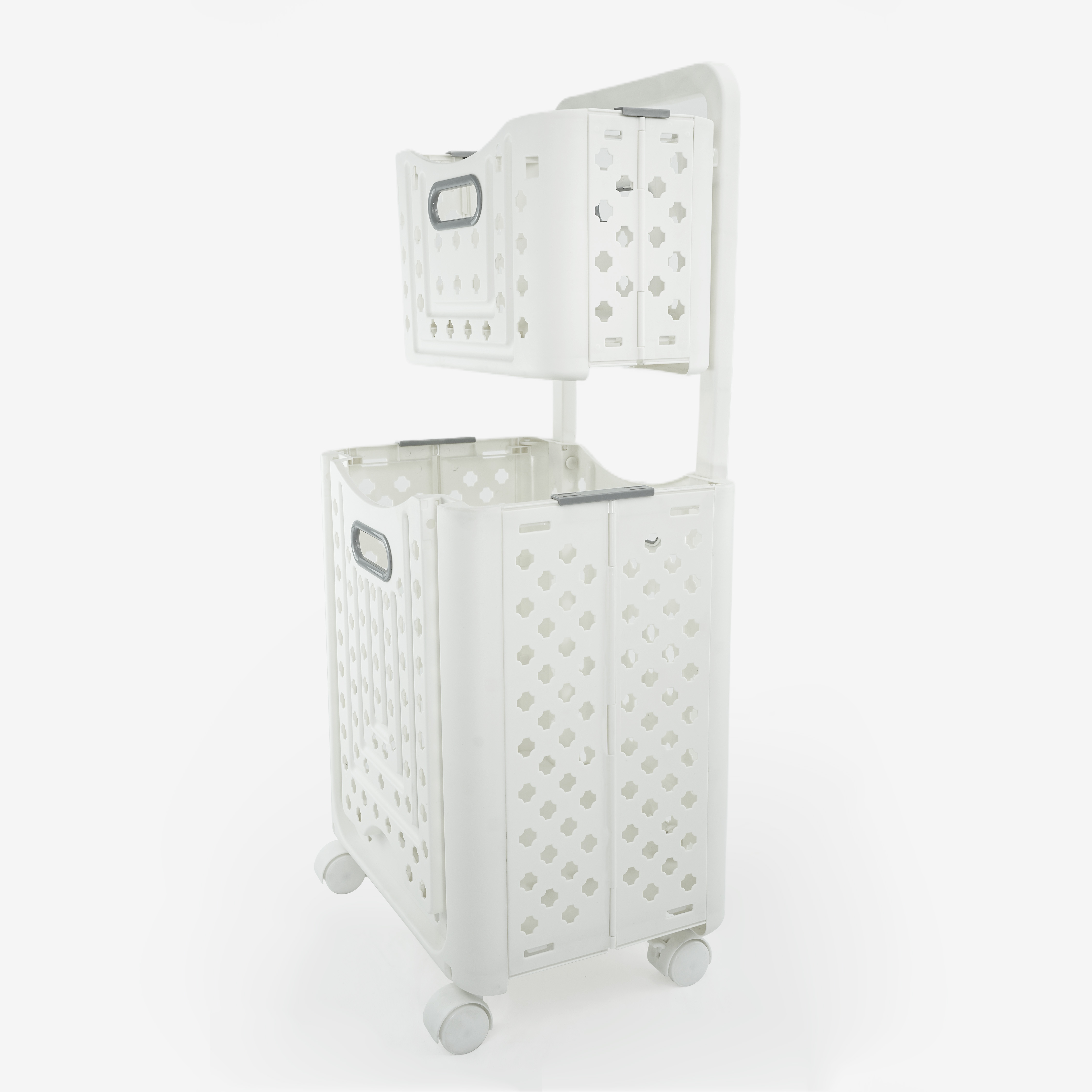 Foldable Multi-tier Laundry Basket with wheels