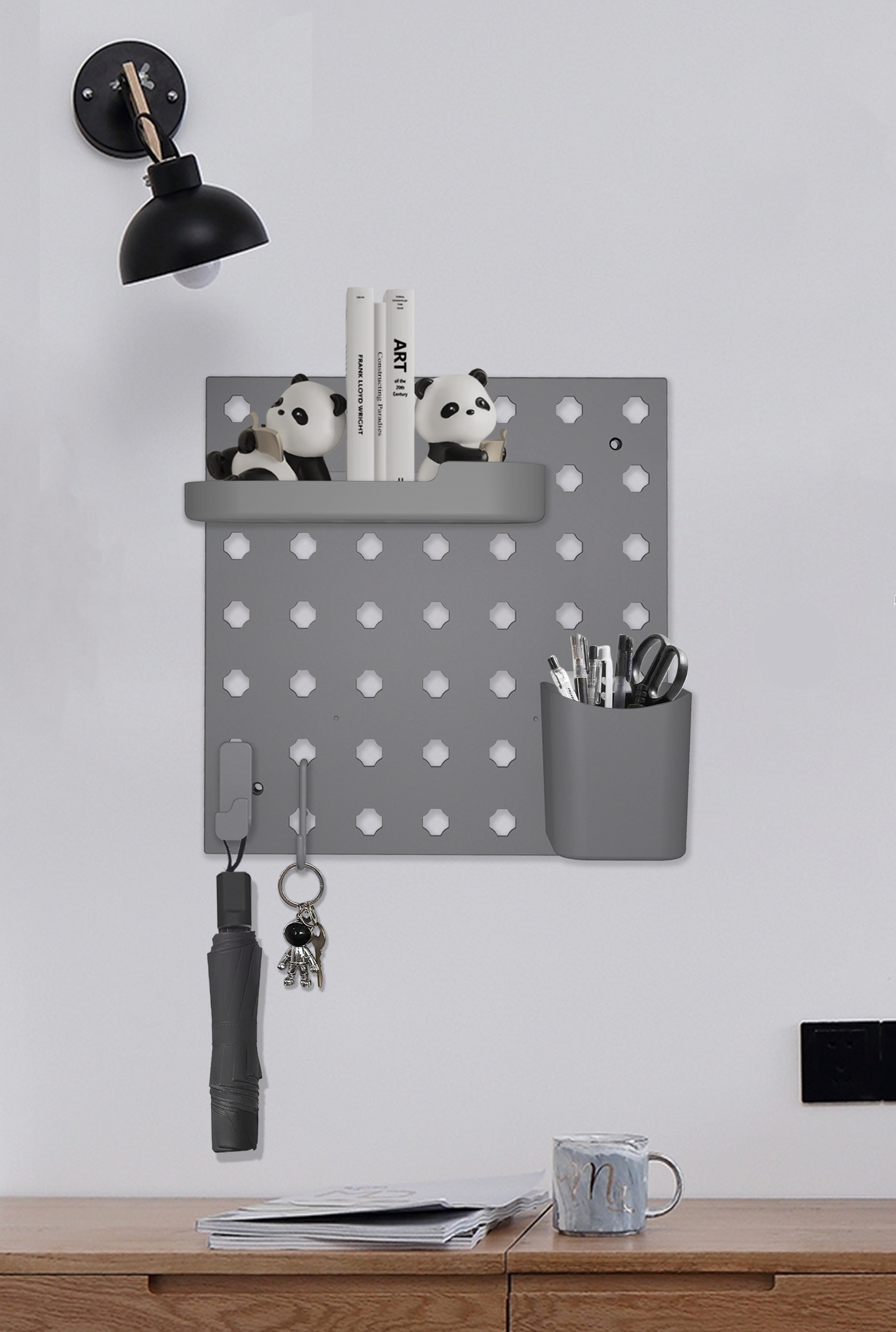 Punching Free Cubicle Wall Shelf for Pegboard