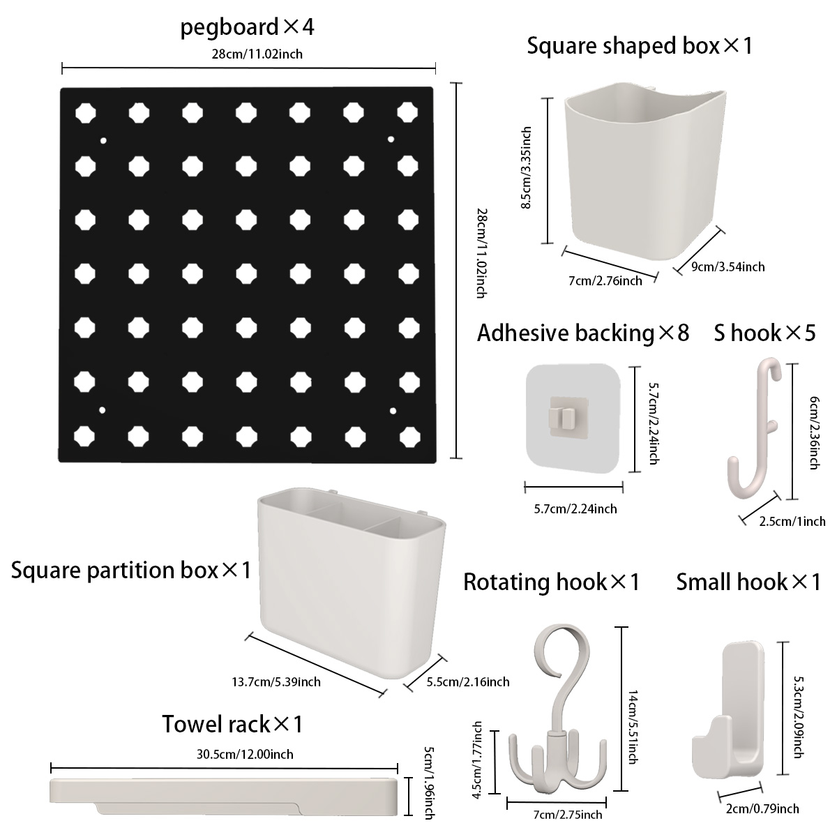 No-punch Plastic DIY Convenient Pegboard Floating