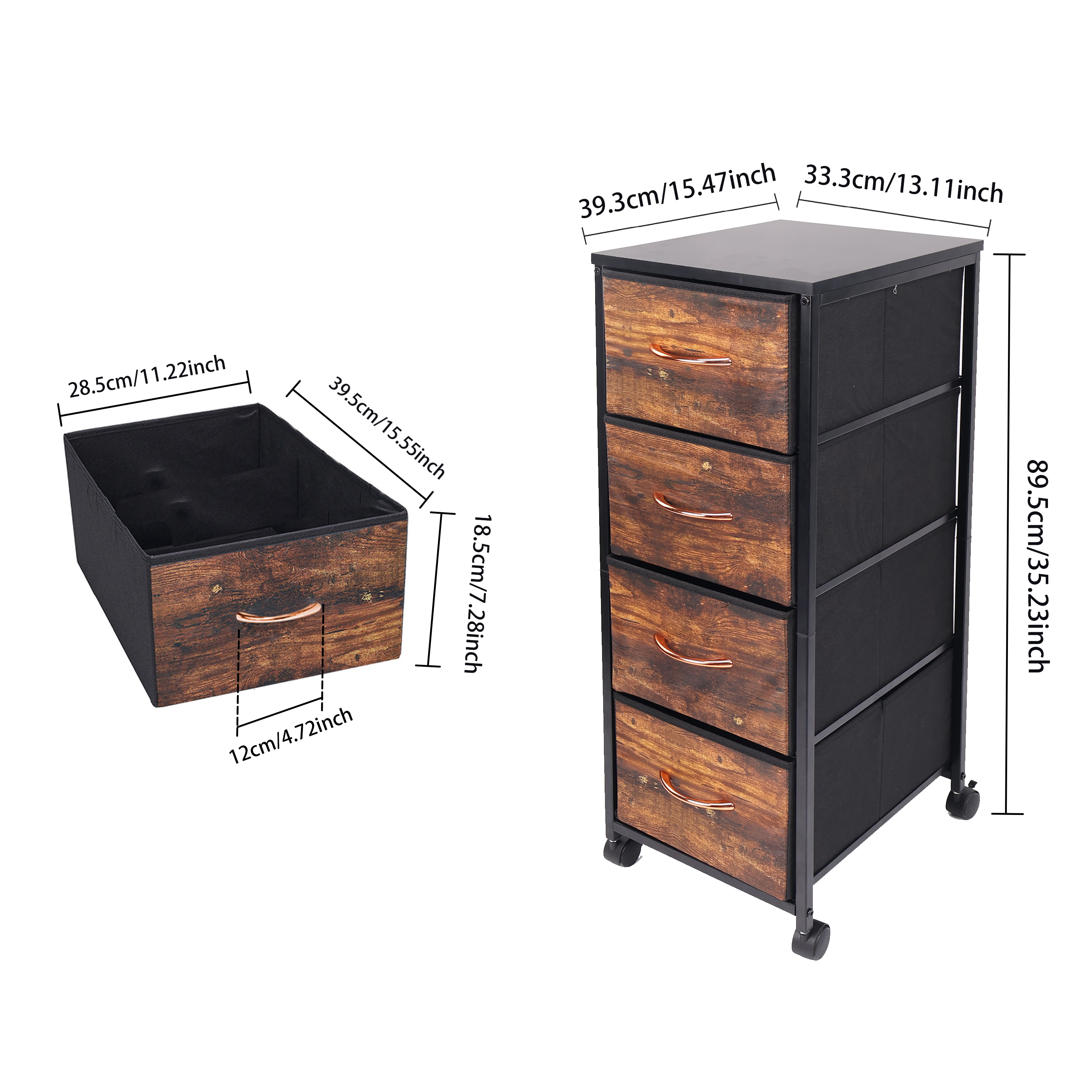 4 Layer Woven Drawer Imitation Wood Grain