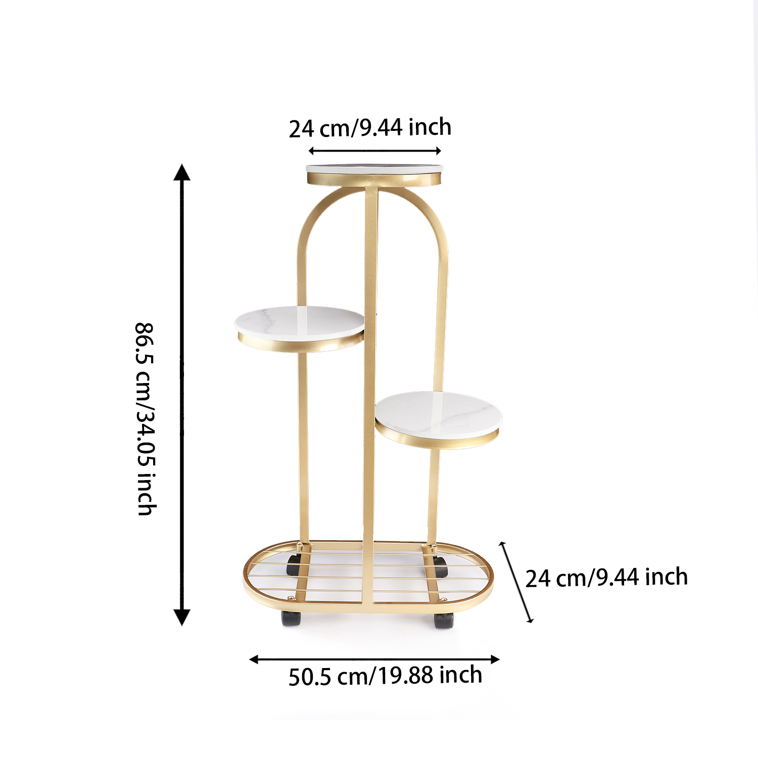Four Wheeled Multi Tiered Plant Stand