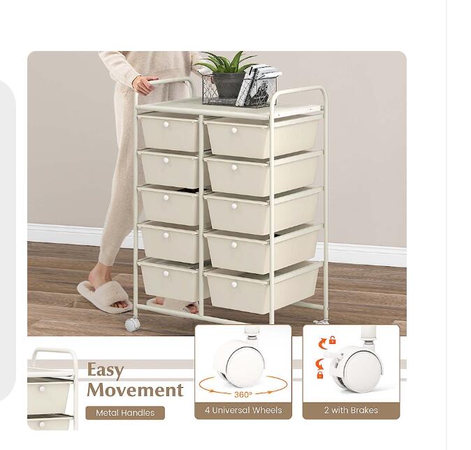 Home Organization New Product10-Drawer Mobile Storage Cart Launched