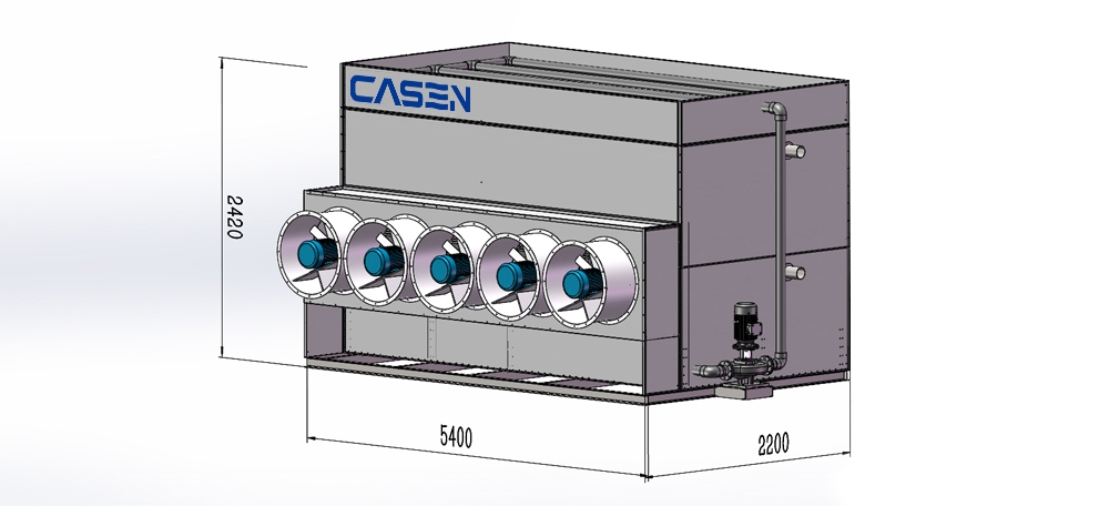 High efficiency heat exchange evaporative condenser