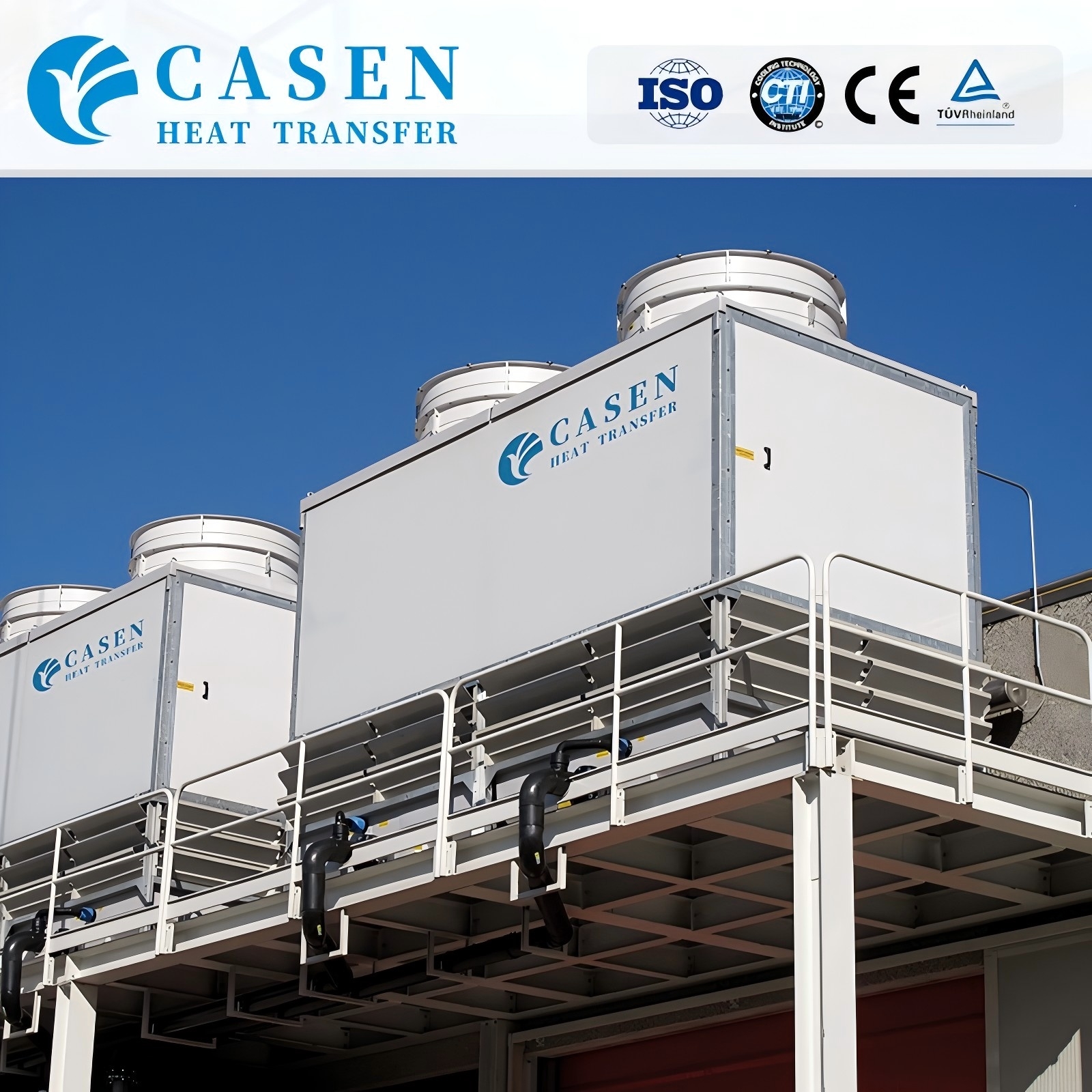 FRP Counter Flow Square Cooling Tower for Industrial Water Circulation