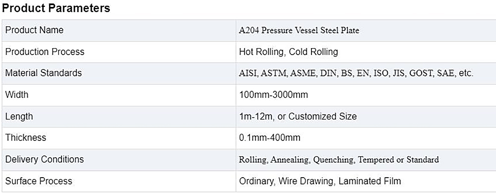 Pressure Vessel Steel Plate Description