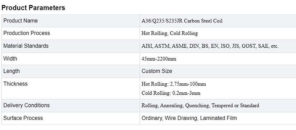 Carbon Steel Coil Description