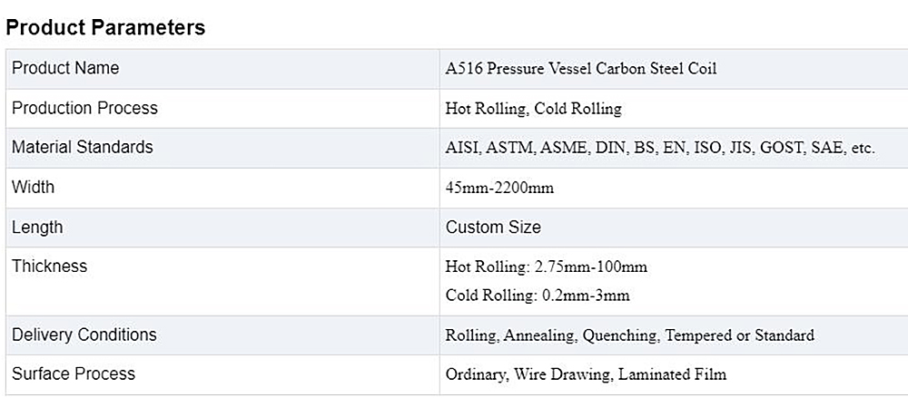 Pressure Vessel Carbon Steel Coil