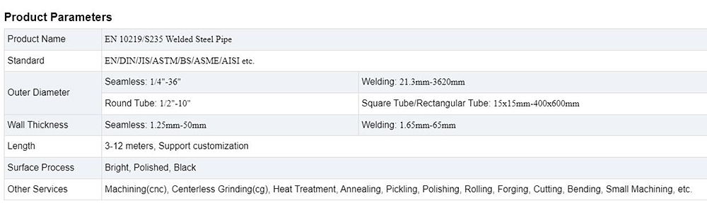 Welded Steel Pipe Description