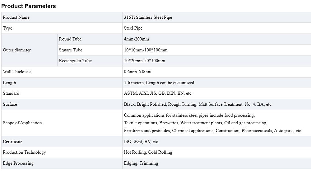 Stainless Steel Pipe Description
