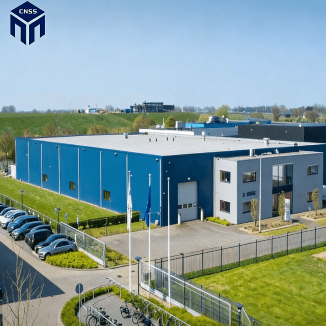 Edificio de almacén con estructura de acero prefabricada