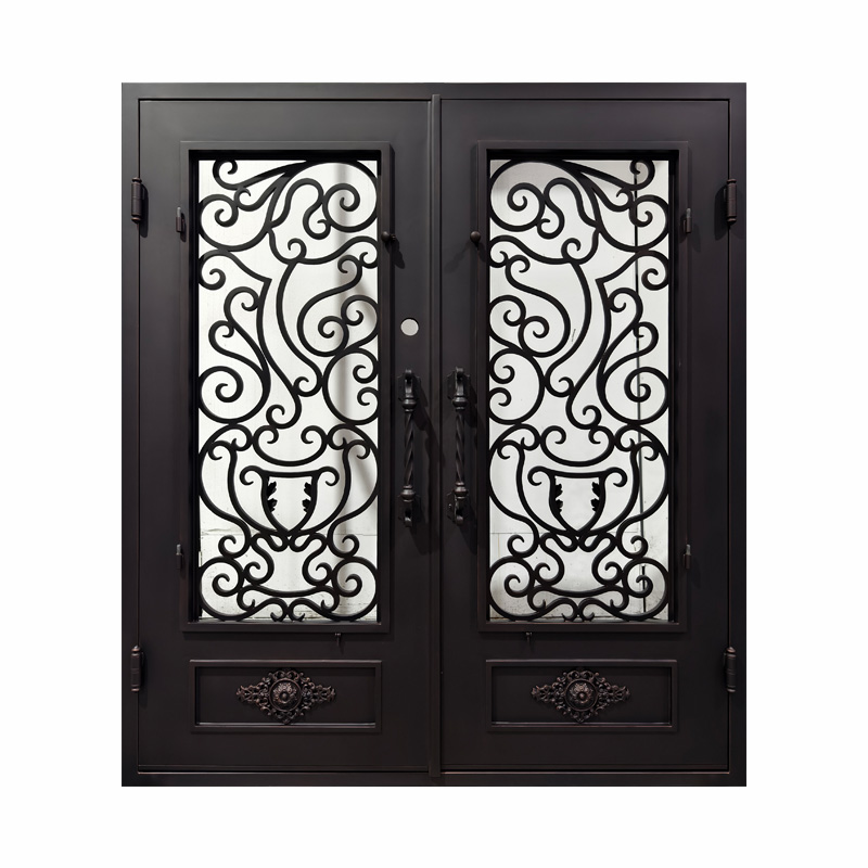 Security Main Entrance Square Iron Doors For Villa