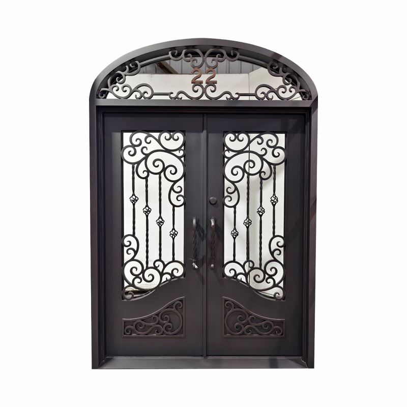 Anti Theft Main Entrance Elliptical Iron Doors For Houses Villa