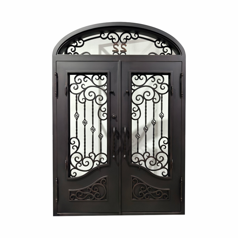Anti Theft Main Entrance Elliptical Iron Doors For Houses Villa