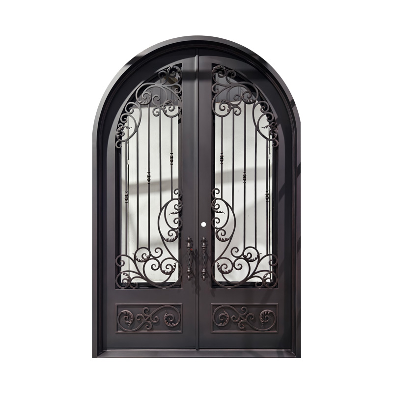 Security Luxury Iron Front Entry Full Arch Door