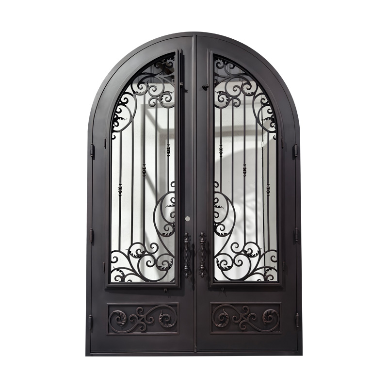 Security Luxury Iron Front Entry Full Arch Door