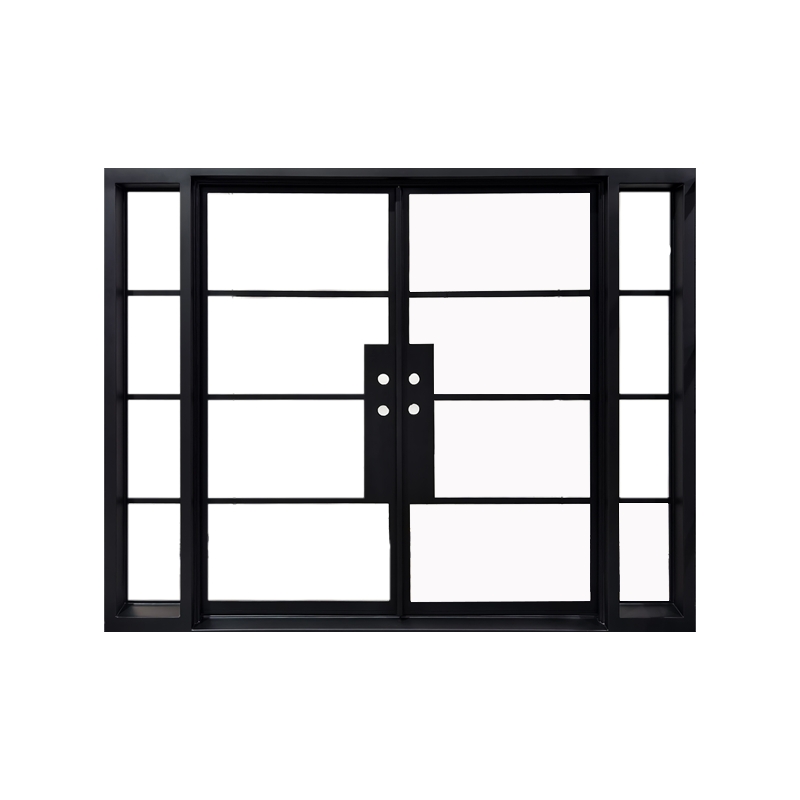 Security Exterior Entry French Iron Doors