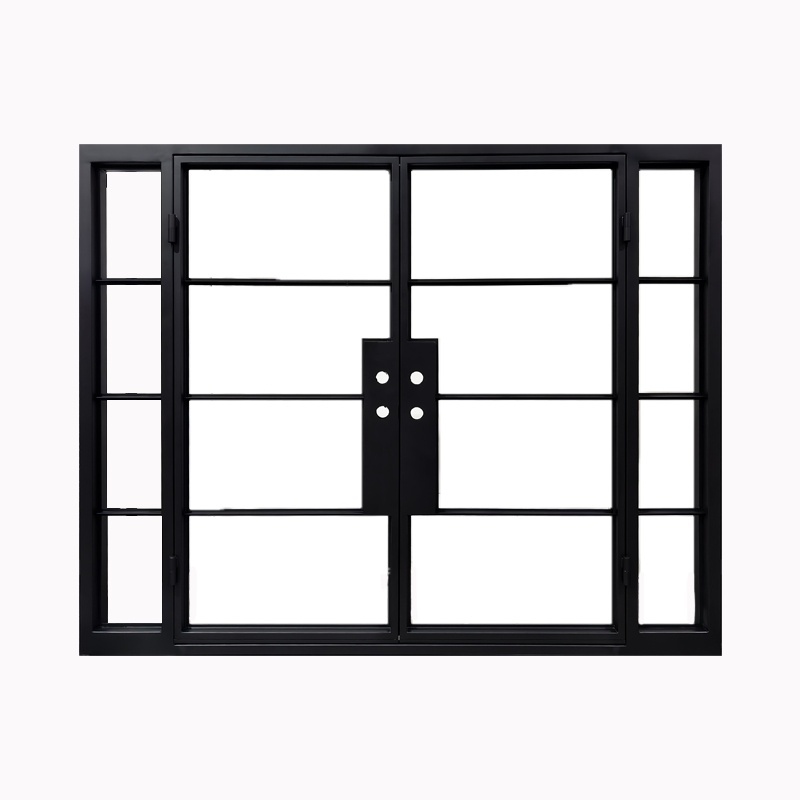 Security Exterior Entry French Iron Doors