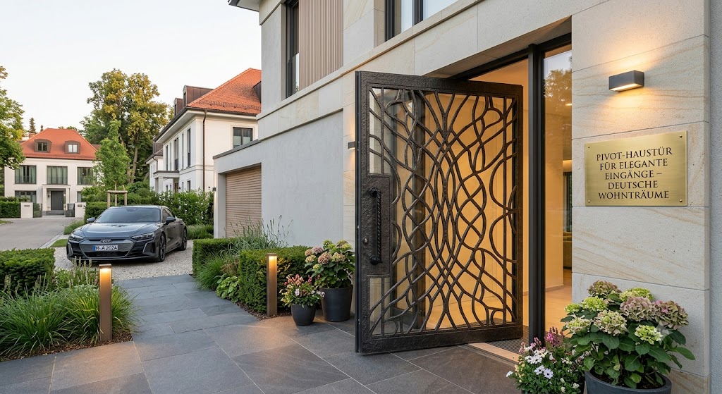 Pivot Front Door Creates Elegant German Home Entrances