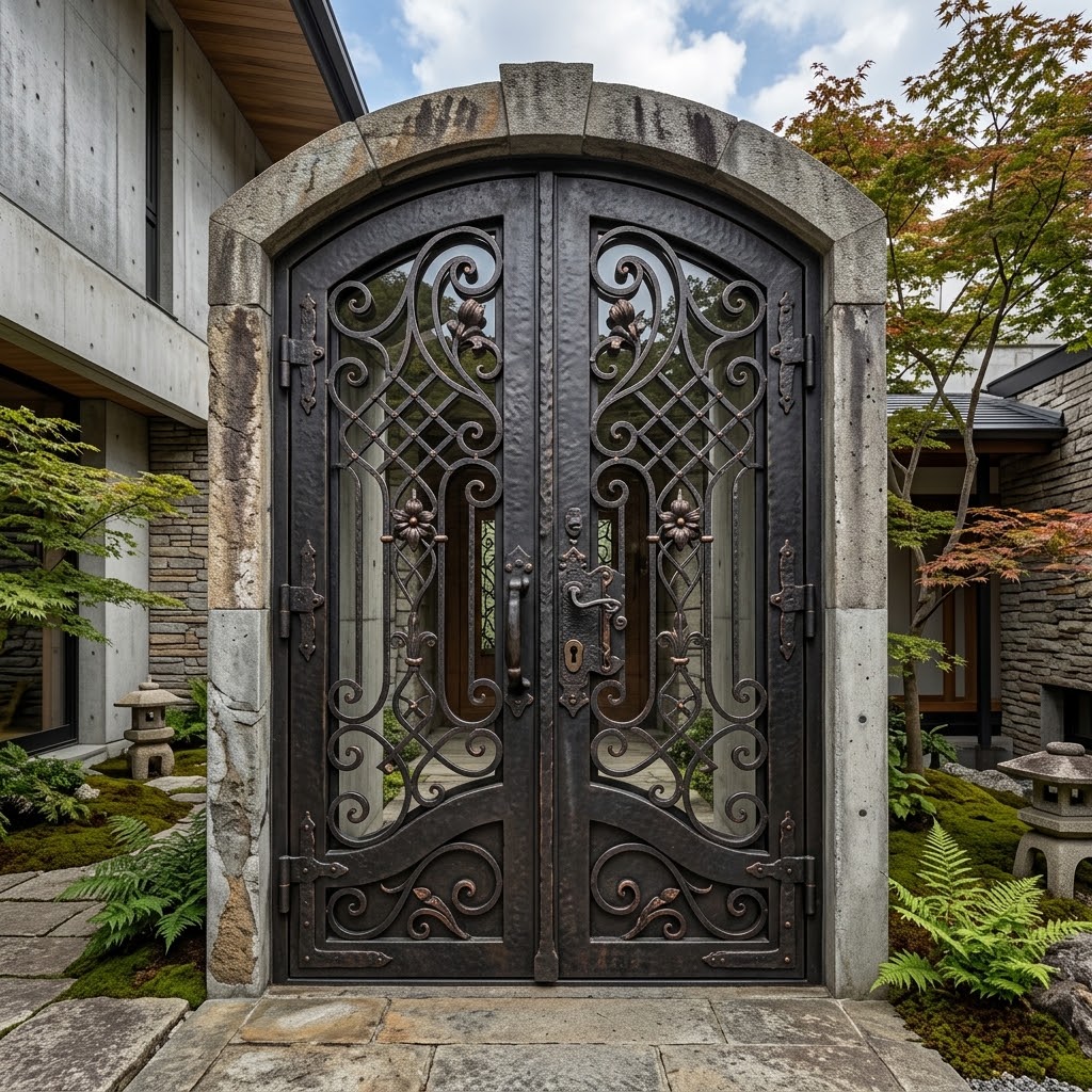 Porta de entrada principal em ferro: design, resistência e desempenho.