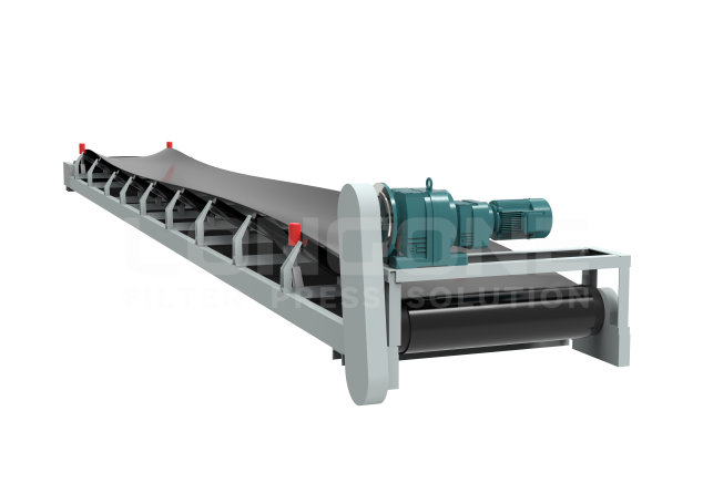 Filter press belt conveyor