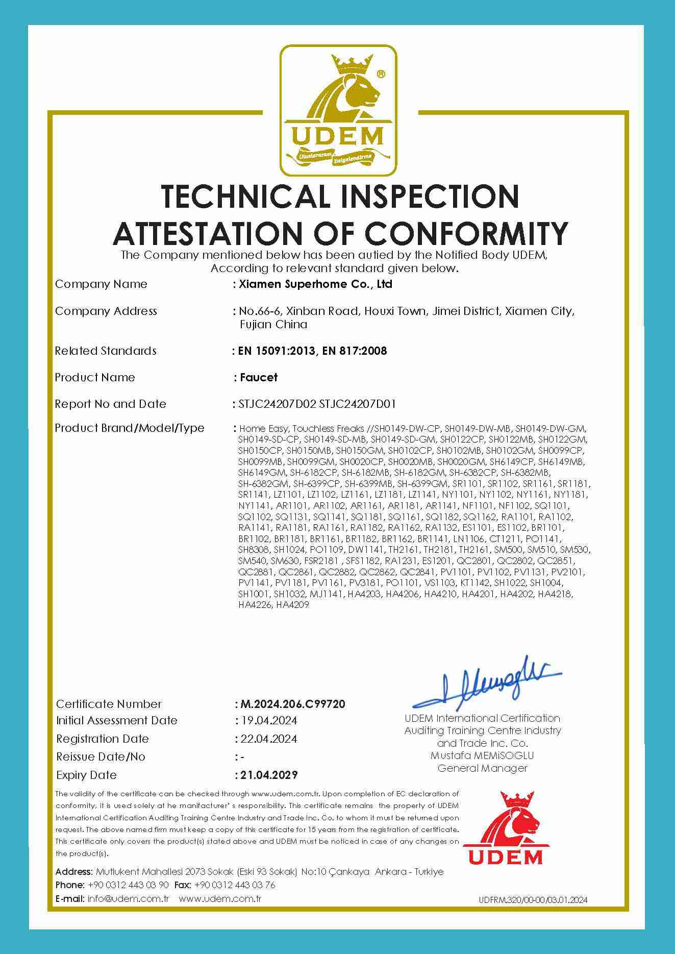 Superhome Awarded CE Certificate