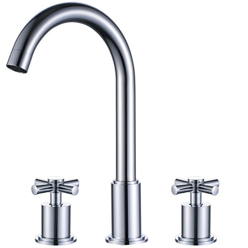 Basin Mixer Classic Chrome-plated With Three Hole Wall Mounted