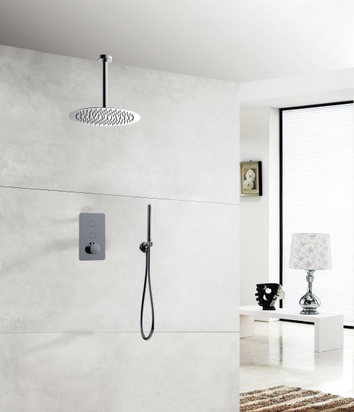 Gun Mental Thermostatic Concealed Shower Mixer