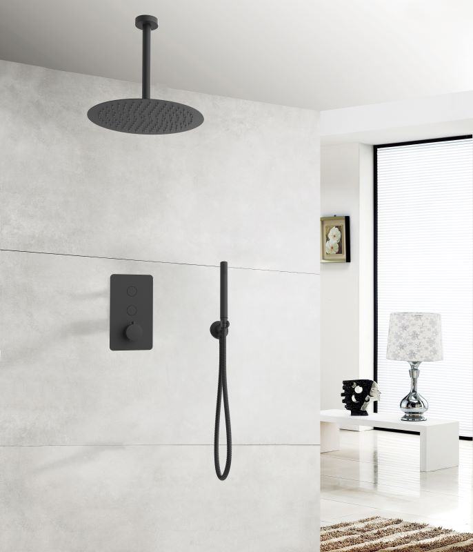 Matt Black Thermostatic Mixer Shower