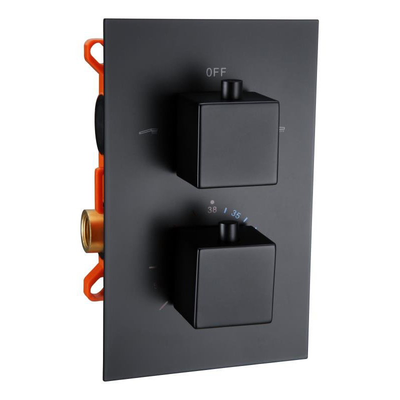 Black Concealed Bathroom Shower Mixer Set