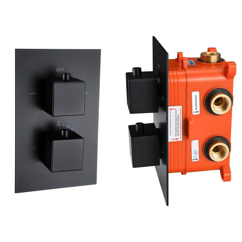 Black Concealed Bathroom Shower Mixer Set