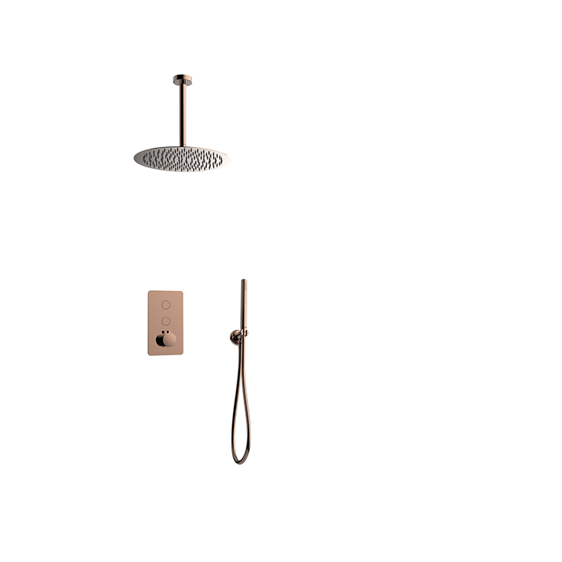 Rose Gold Thermostatic Shower Mixer With Concealed Box