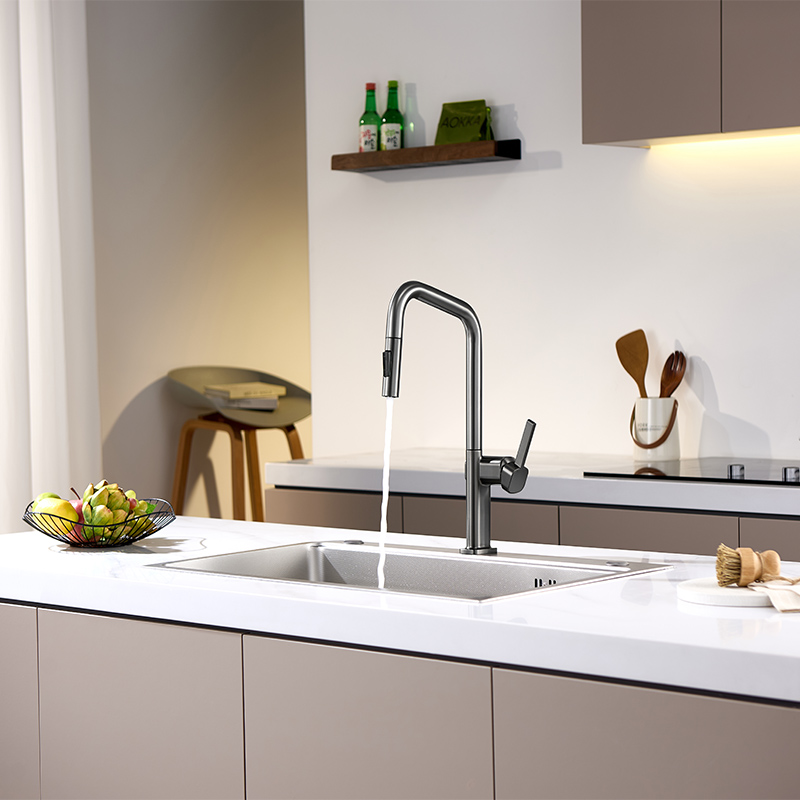 kitchen faucet, pull down sink faucet,kitchen mixer, gunmetal