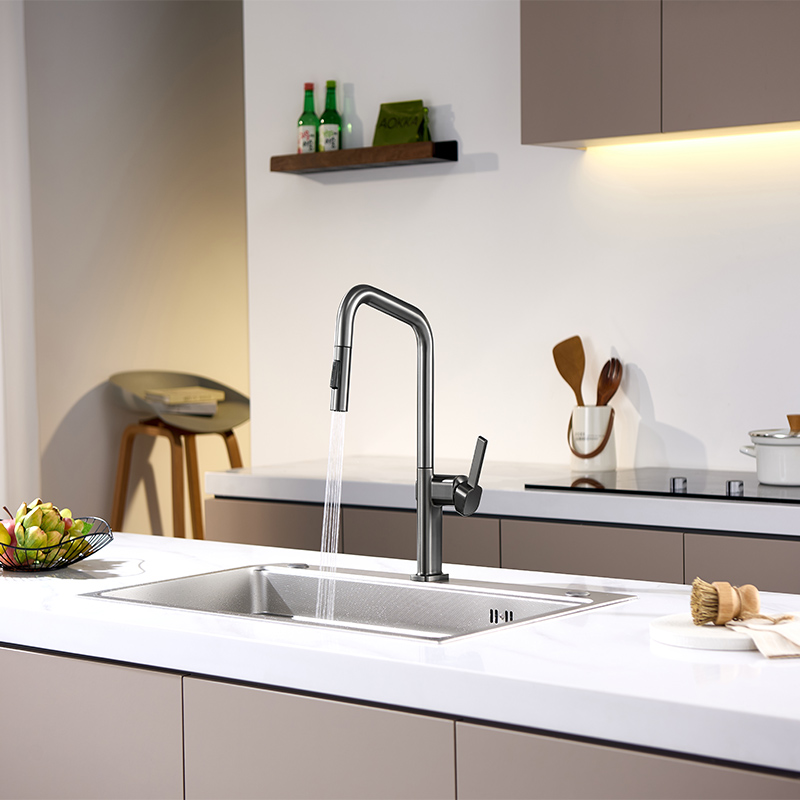 kitchen faucet, pull down sink faucet,kitchen mixer, gunmetal