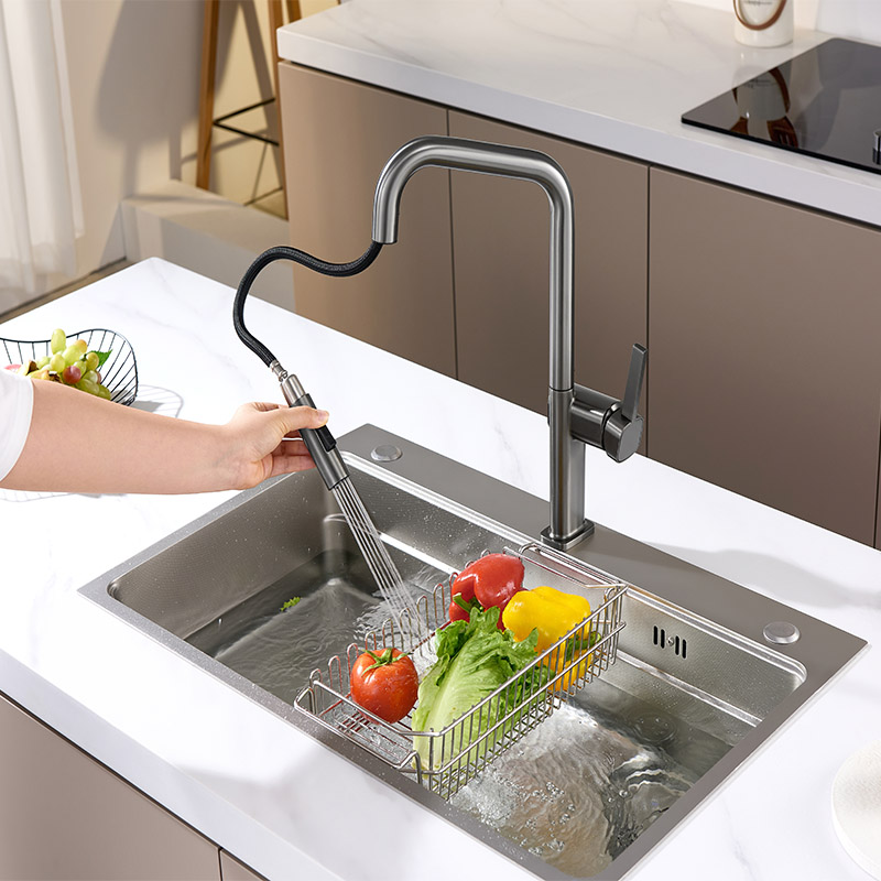 kitchen faucet, pull down sink faucet,kitchen mixer, gunmetal