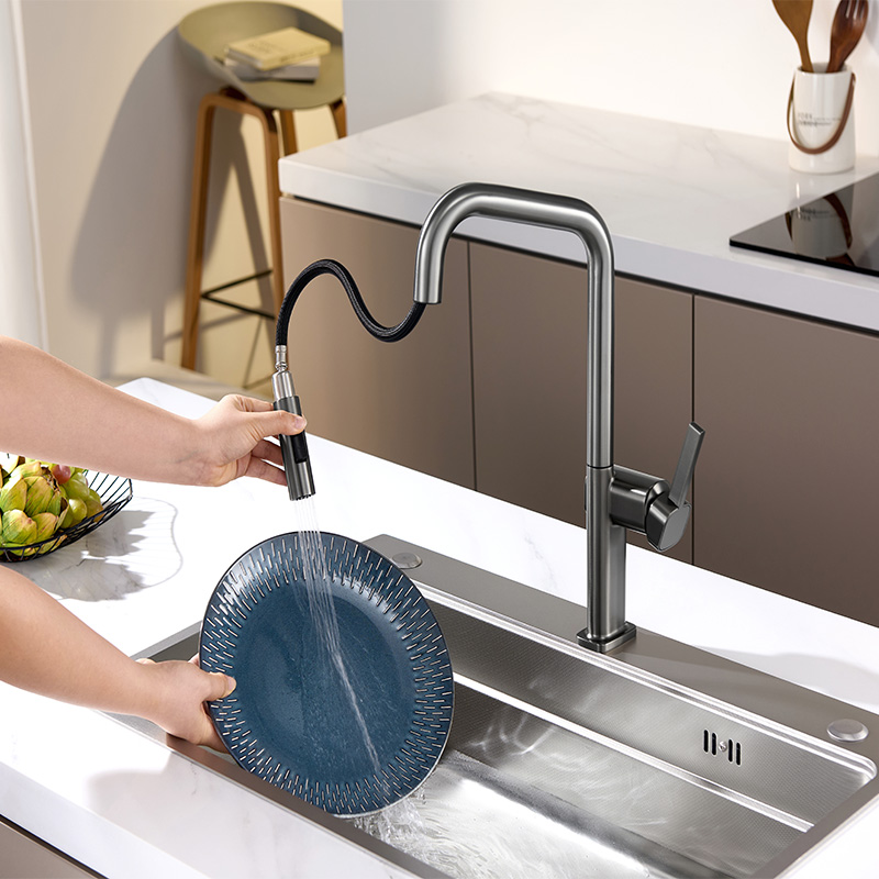 kitchen faucet, pull down sink faucet,kitchen mixer, gunmetal