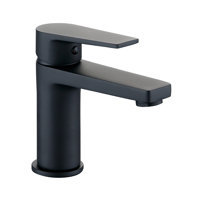 black basin faucet