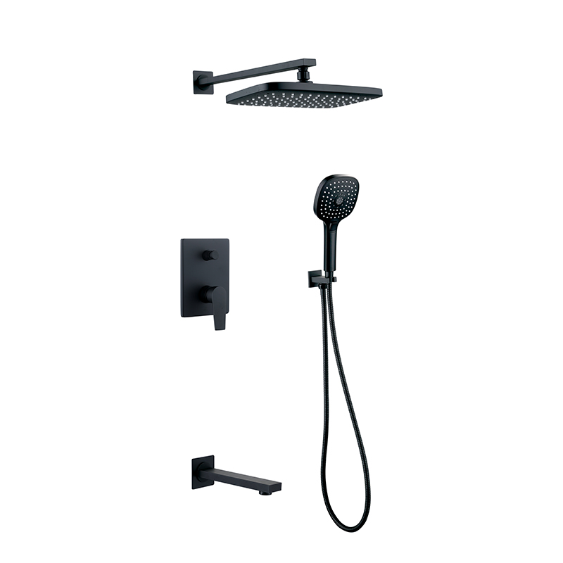 black bathroom taps