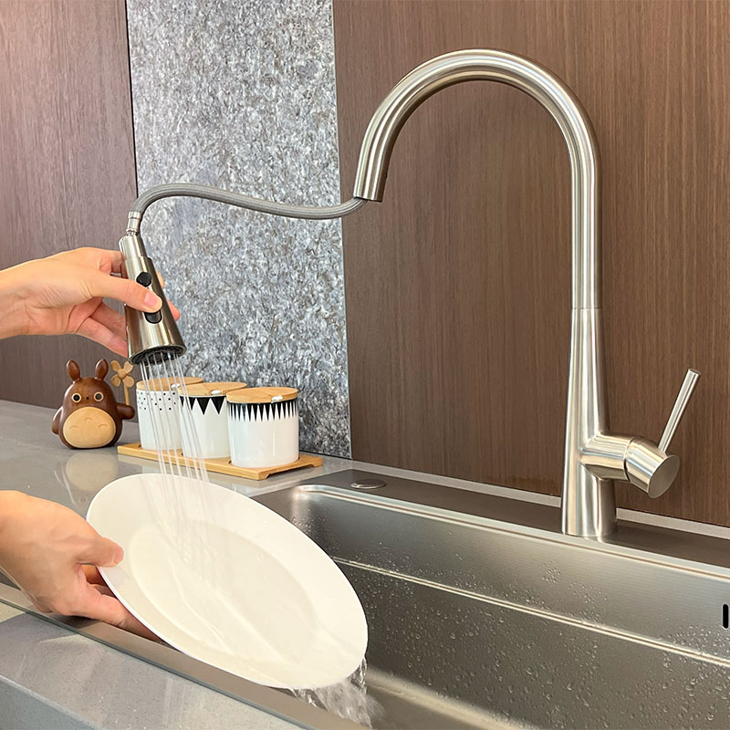 Kitchen Faucet Stainless Steel Pull-Down For Kitchen Sink