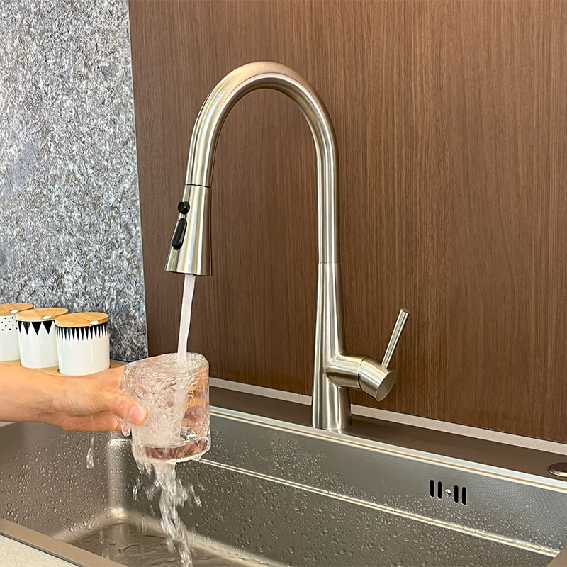 Kitchen Faucet Stainless Steel Pull-Down For Kitchen Sink